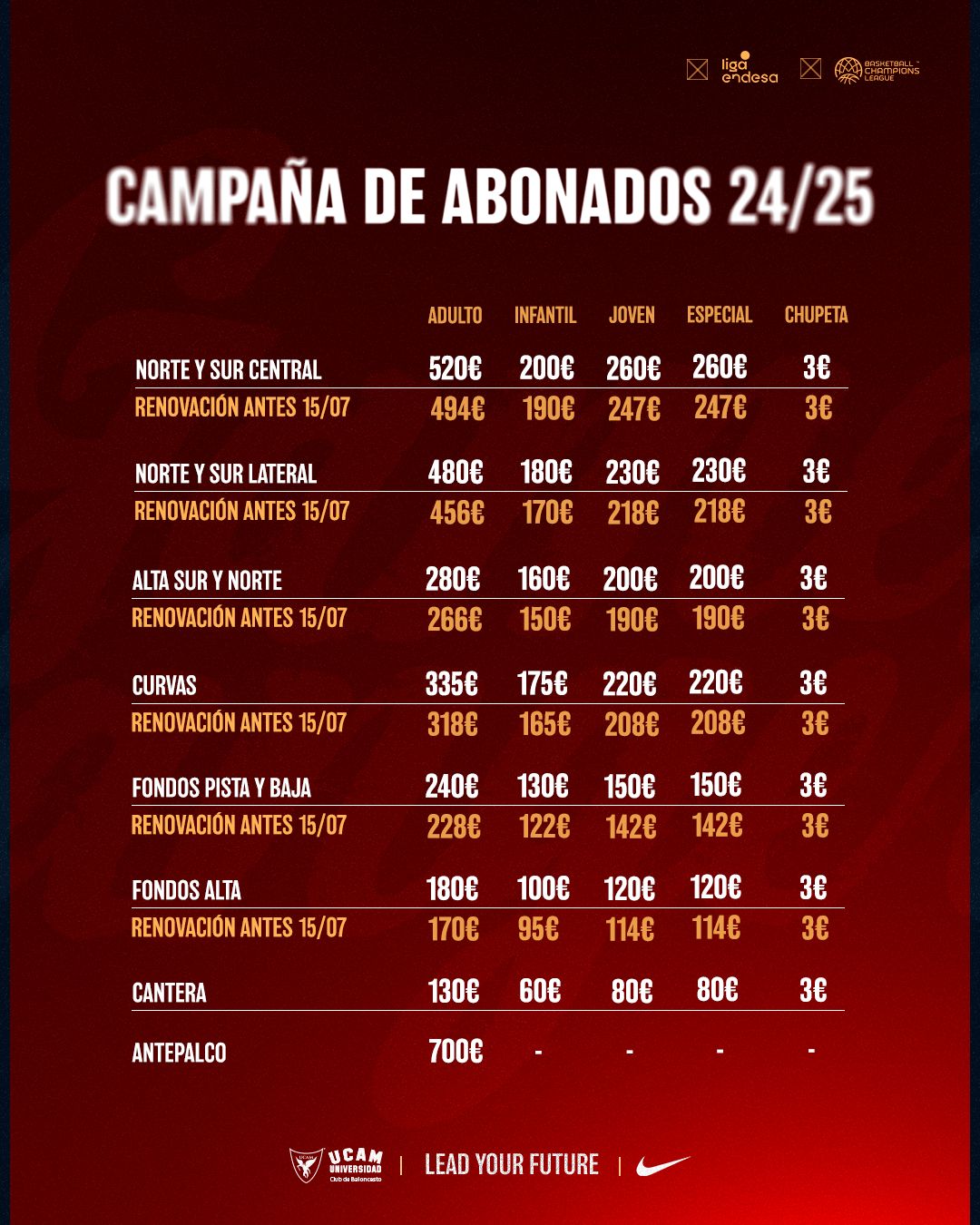 Precios Campaña Abonados 24/25